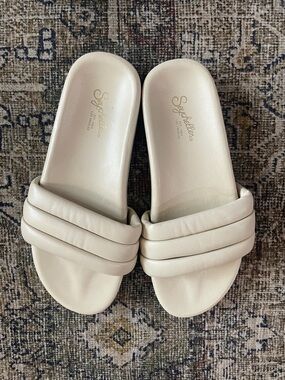 Seychelles Padded Cream Slide Sandals